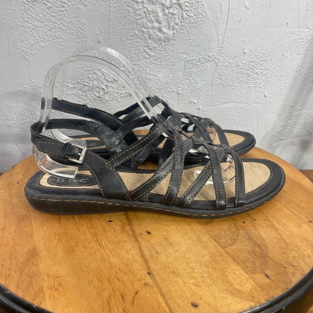b.o.c. Sandals Womens 11 M Black Strappy Comfort Casual Beach Style Minimalist
